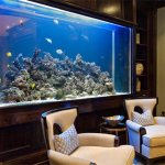 Aquarium in the interior of a house and apartment: design options for an artificial reservoir, living room design